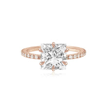 Load image into Gallery viewer, Six Prong Diamond Pave Engagement Ring