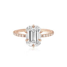 Load image into Gallery viewer, Six Prong Diamond Pave Engagement Ring