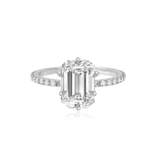 Load image into Gallery viewer, Six Prong Diamond Pave Engagement Ring
