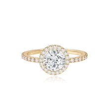 Load image into Gallery viewer, Large Bezel Border Pave Engagement Ring