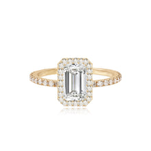 Load image into Gallery viewer, Large Bezel Border Pave Engagement Ring