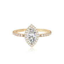 Load image into Gallery viewer, Large Bezel Border Pave Engagement Ring