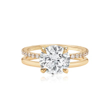 Load image into Gallery viewer, Diamond Double Pave and Gold Band Engagement Ring
