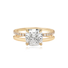 Load image into Gallery viewer, Diamond Double Pave and Gold Band Engagement Ring