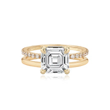 Load image into Gallery viewer, Diamond Double Pave and Gold Band Engagement Ring