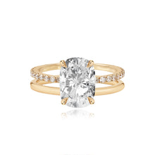 Load image into Gallery viewer, Diamond Double Pave and Gold Band Engagement Ring