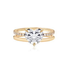 Load image into Gallery viewer, Diamond Double Pave and Gold Band Engagement Ring