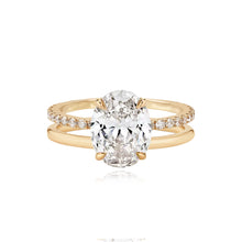 Load image into Gallery viewer, Diamond Double Pave and Gold Band Engagement Ring