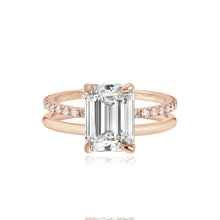 Load image into Gallery viewer, Diamond Double Pave and Gold Band Engagement Ring
