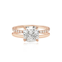 Load image into Gallery viewer, Diamond Double Pave and Gold Band Engagement Ring