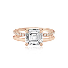 Load image into Gallery viewer, Diamond Double Pave and Gold Band Engagement Ring