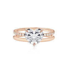 Load image into Gallery viewer, Diamond Double Pave and Gold Band Engagement Ring