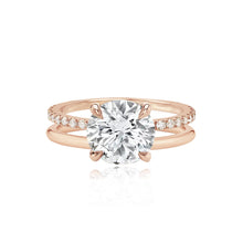 Load image into Gallery viewer, Diamond Double Pave and Gold Band Engagement Ring