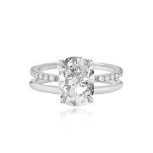 Load image into Gallery viewer, Diamond Double Pave and Gold Band Engagement Ring