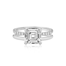 Load image into Gallery viewer, Diamond Double Pave and Gold Band Engagement Ring