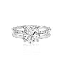Load image into Gallery viewer, Diamond Double Pave and Gold Band Engagement Ring