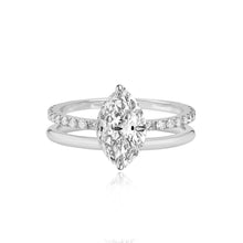 Load image into Gallery viewer, Diamond Double Pave and Gold Band Engagement Ring