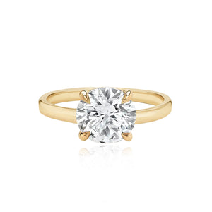 Diamond Thick Solid Plain Band Engagement Ring