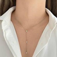 Load image into Gallery viewer, Lariat Multi Bezel Diamond Shape Necklace