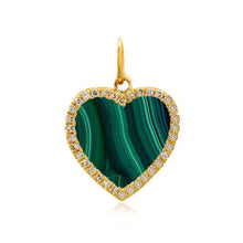 Load image into Gallery viewer, Medium Pave Outline Stone Heart Charm
