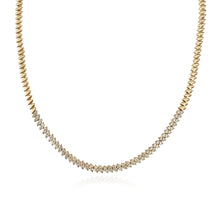 Load image into Gallery viewer, Marquise Illusion Tilted Pave Golden Necklace