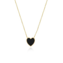 Load image into Gallery viewer, Medium Pave Outline Stone Heart Necklace