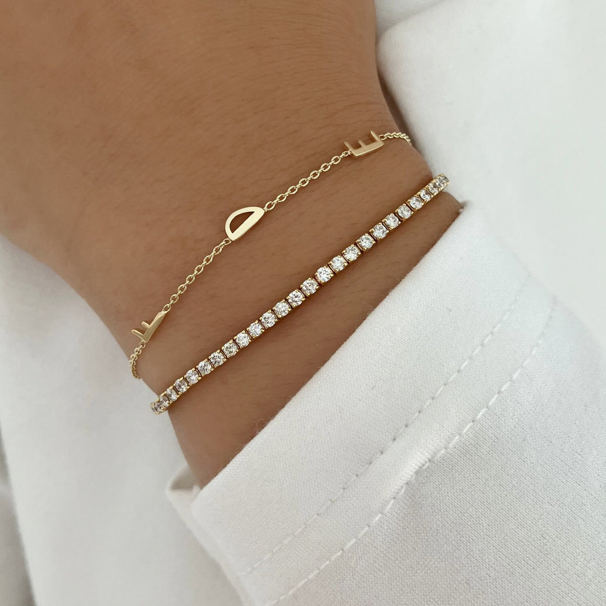 Multi Gold Initials Bracelet – Alev Jewelry