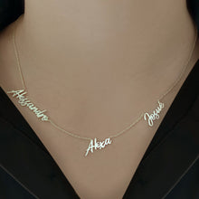 Load image into Gallery viewer, Multiple Cutout Gold Names Necklace