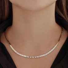 Load image into Gallery viewer, Trapezoid Shaped Pave and Golden Necklace