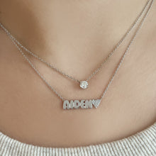 Load image into Gallery viewer, Medium Diamond Solitaire Necklace