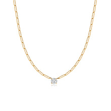 Load image into Gallery viewer, Solitaire Diamond Paperclip Necklace