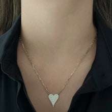 Load image into Gallery viewer, Pave Heart Paperclip Necklace