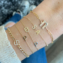 Load image into Gallery viewer, Pave and Gold Initials Bracelet