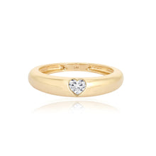 Load image into Gallery viewer, Petite Solitaire Diamond Dome Ring
