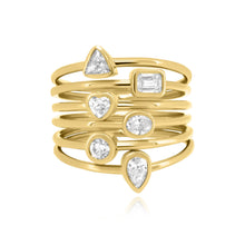 Load image into Gallery viewer, Multi Lines Bezel Diamonds Ring