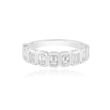 Load image into Gallery viewer, Half Eternity Bezel Emerald Cut Ring
