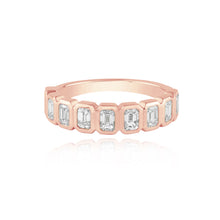 Load image into Gallery viewer, Half Eternity Bezel Emerald Cut Ring