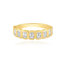 Load image into Gallery viewer, Half Eternity Bezel Emerald Cut Ring