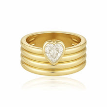 Load image into Gallery viewer, Ribbed Gold Solitaire Lab Diamond Ring