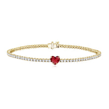 Load image into Gallery viewer, Tennis Bracelet with Solitaire Gemstone