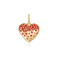 Load image into Gallery viewer, Large Dripping Scattered Gemstone Heart Charm