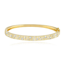 Load image into Gallery viewer, Scattered Diamonds Fluted Bangle