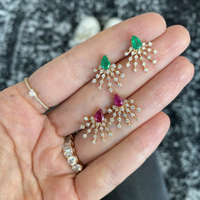 Load image into Gallery viewer, Splash Diamond and Gemstone Earrings