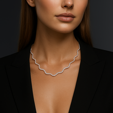 Load image into Gallery viewer, Wavy Lab Diamond Tennis Necklace