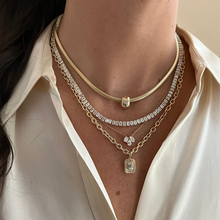 Load image into Gallery viewer, Emerald Cut Diamond Tennis Necklace