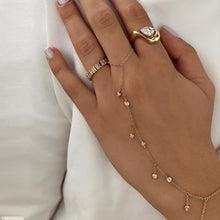 Load image into Gallery viewer, Seven Dangling Diamond Bezel Hand Chain