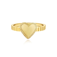 Load image into Gallery viewer, Small Fluted Outline Gold Heart Ring