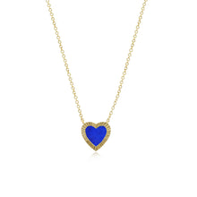 Load image into Gallery viewer, Small Fluted Outline Stone Heart Necklace