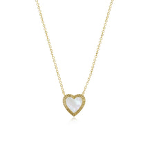Load image into Gallery viewer, Small Fluted Outline Stone Heart Necklace
