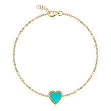 Load image into Gallery viewer, Small Fluted Outline Stone Heart Bracelet
